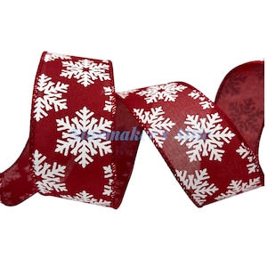 Christmas Ribbon 22yards x 3/8inch, Thin Snowflake Ribbon Red Christmas  Ribbon for Crafts Making Gift Wrapping Winter Holiday Xmas Decor