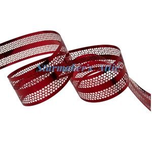 Beautiful 1.5 inch Punchinette Ribbon in Metallic Red - 5 Yards For Bows, Wreaths, Decor, Hairbows, St. Patrick&#39;s Day, Mardi Gras