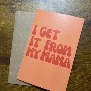 Recebi da minha mãe - cartão de felicitações (em branco dentro)