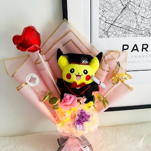 サンリオブーケ、ポケモンブーケ、アニメブーケ、卒業ブーケ、卒業祝い、サンリオ卒業ブーケ、ポケモン卒業ブーケ