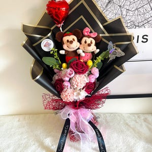 Micky Maus Strauß, Minnie Maus Strauß, Disney Strauß, Disney Geschenk, Geburtstagsgeschenk, Jubiläum, Abschluss Strauß, Disney Plüsch, Disney