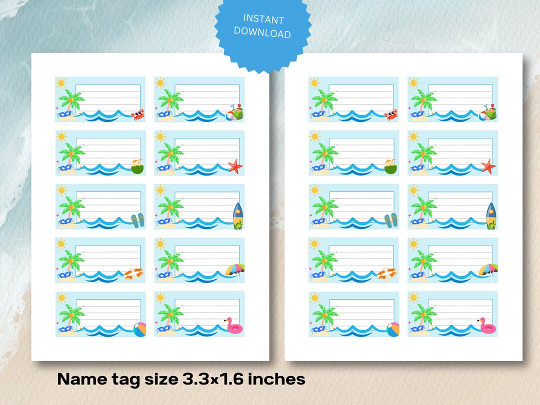 School Name Tags,beach Name Tags,beach Name Labels,classroom Name ...