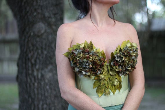 Whimsical Nature Flower Forest Festival Fairy Vintage Bustier Halter Bra
