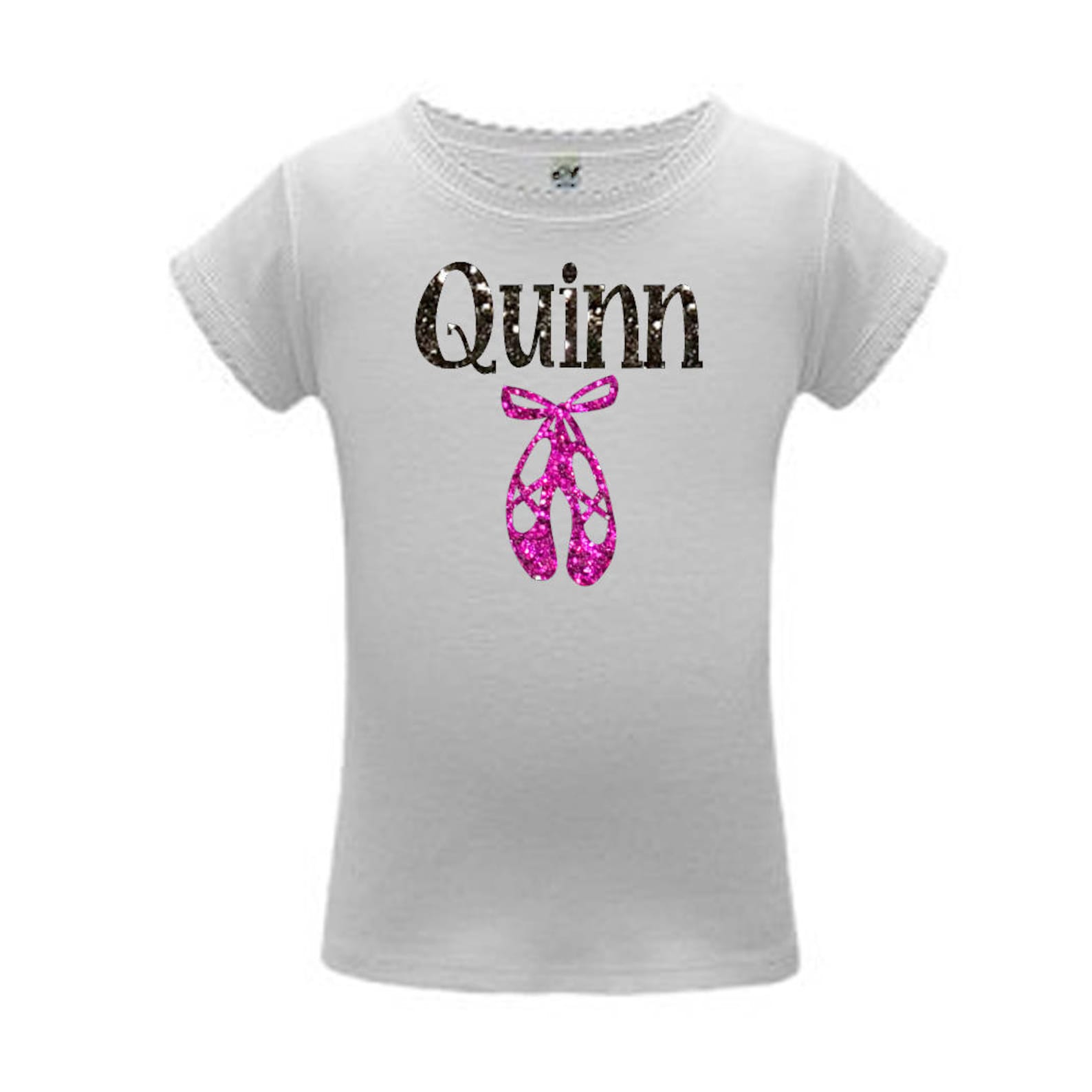 dance glitter shirt, personalized name with sparkle ballet shoes, gift for girls
