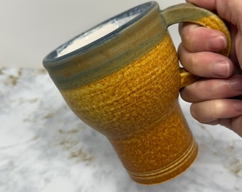 Handgemachte Keramik Moustache Mug - Rustikale glasierte Kaffeetasse, 12 oz (Reisefreundlich)