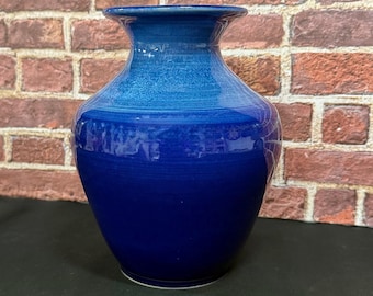 Handgemachte Keramikvase – Kobaltblau glasierte Keramik-Blumenvase – Artisan-Keramik – Handgetöpferte Keramik