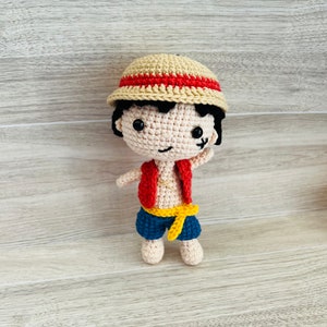 One Piece Ruffy, Strohhut Pirat, Chibi Luffy, Luffytaro, Monkey D. Ruffy, Mugiwara häkeln Amigurumi, Anime Doll