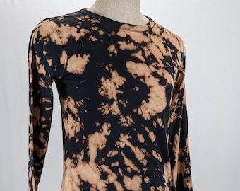 Women&#39;s Large Repurposed Bleach Dyed Long Sleeve Tie Dye - One of a Kind - (Mossimo)