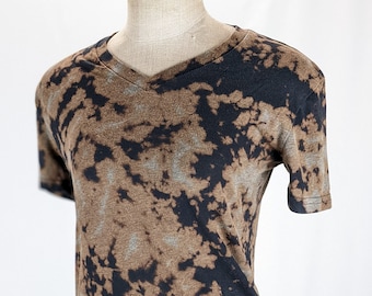 Camiseta teñida con blanqueador reciclada, talla XS, para mujer (única en su tipo) (BDG).