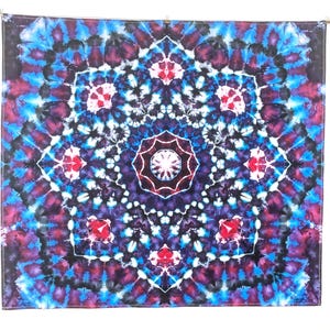 Mandala Tie Dye Wandteppich - 100% Baumwolle - Ice Dye - 128 x 106 cm T303