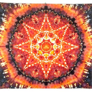 Mandala Tie Dye Wandteppich - 100% Baumwolle - Ice Dye - 120 x 100 cm T307