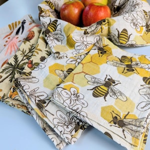 Tea Towel 100% Organic Cotton Lightweight Gauze Dish Towel Decorative Kitchen Towel Digitally Printed for Low Environmental Impact