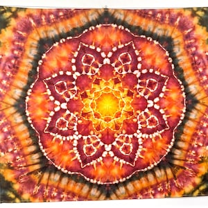 Mandala Tie Dye Wandteppich - 100% Baumwolle - Ice Dye - 120 x 100 cm T302