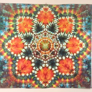 Mandala Ice Dye / Tie Dye Wandteppich - Leicht 100% Baumwolle 41 &quot;x 36&quot; T296