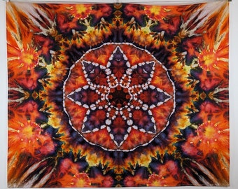 Mandala Tie Dye Tapestry - 100% Cotton - Ice Dye - 49"x41" T201