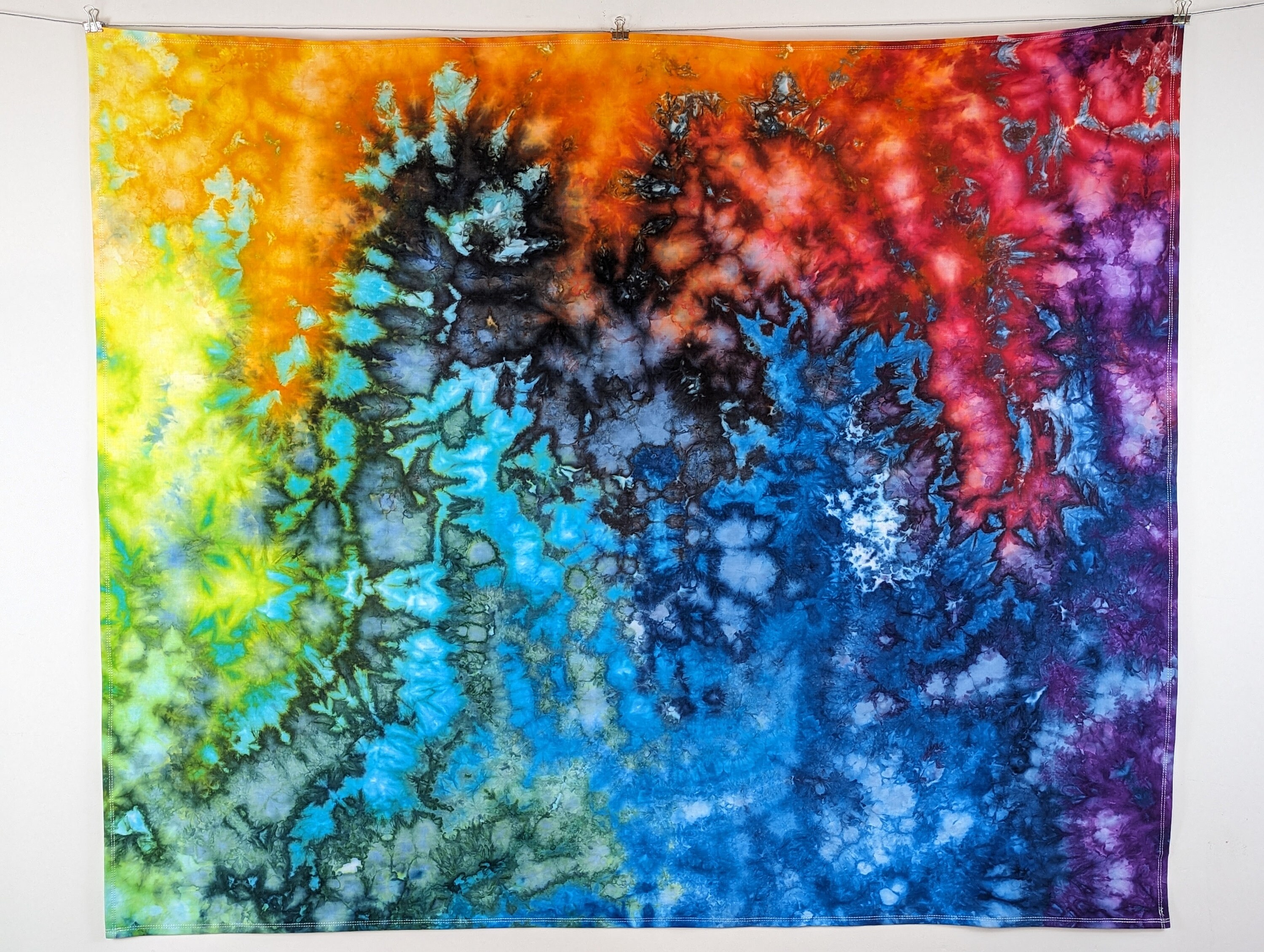 Rainbow Ice Dye Tie Dye Tapestry 100 Cotton 50x41 T226 Etsy