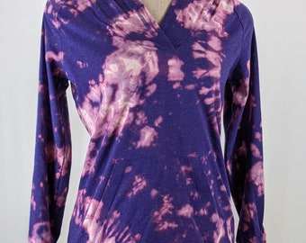 Women&#39;s Medium Repurposed Bleach Dyed Tie Dye Hoodie -One of a Kind - (Puma)