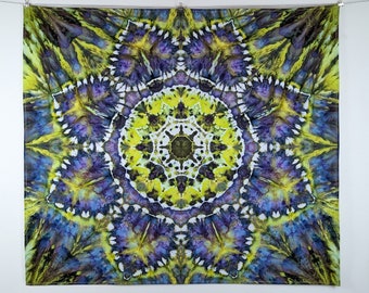 Mandala Tie Dye Tapestry - 100% Cotton - Ice Dye - 47"x41" T203