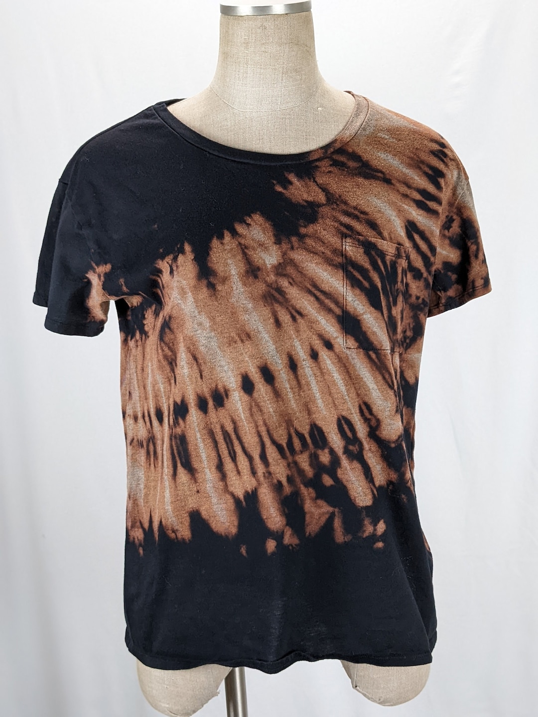 Women's Large Repurposed Bleach Dyed Tie Dye Tee -one of a Kind