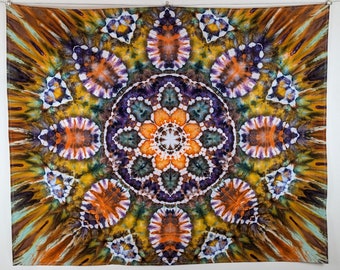 Mandala Tie Dye Tapestry - 100% Cotton - Ice Dye - 51"x41" T202