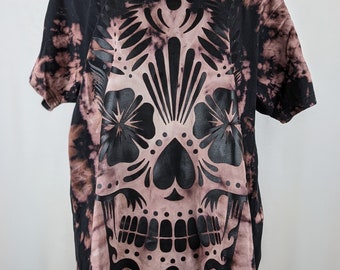 2XL - (Hole in Back see pics/details) Repurposed Bleach Dyed Tie Dye Tee -One of a Kind - (Old Navy)