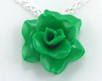 Green Rose Pendant - Etsy
