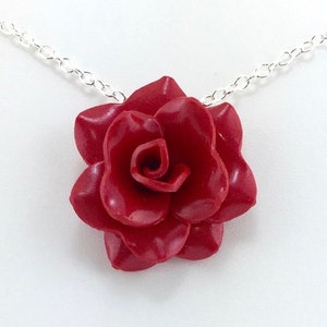 Pomegranate Red Rose Pendant Simple Rose Necklace Red Rose - Etsy