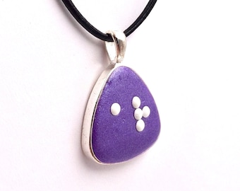 Triangle Braille Pendant Necklace - 1 or 2 Letters - Initials, Personalized, Custom - Made to Order