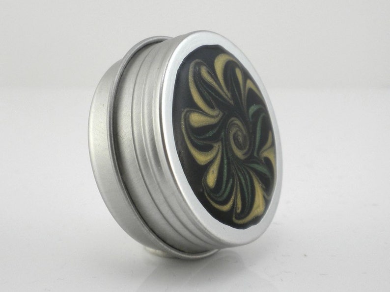 Pill Box Trinket Box Handmade #87 Small Flower Treasure Box Jewelry Box Yellow and Green Flower