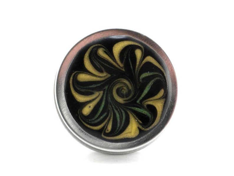 Pill Box Trinket Box Handmade #87 Small Flower Treasure Box Jewelry Box Yellow and Green Flower