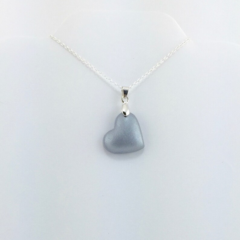 Silver Clay Heart Pendant Simple Heart Necklace Silver Etsy