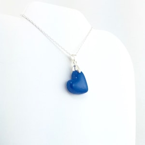 Cobalt Blue Heart Pendant - Simple Heart Necklace - Cobalt Blue Heart Necklace  - Wedding Jewelry, Bridesmaid Necklace - MADE to ORDER