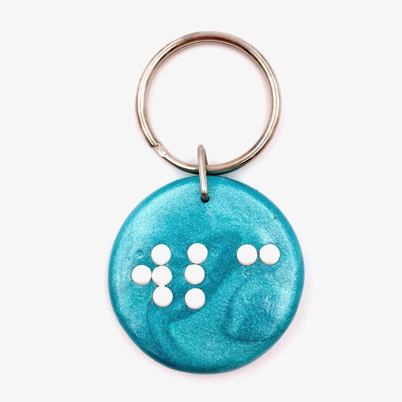 Braille Pocket Pebble Key Chain 1 to 3 Letter Word Keychain Etsy