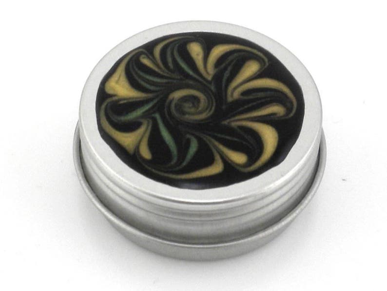 Pill Box Trinket Box Handmade #87 Small Flower Treasure Box Jewelry Box Yellow and Green Flower
