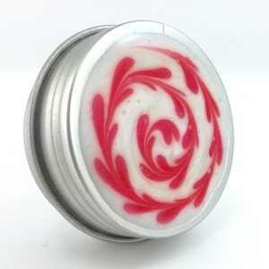 Small Spiral Treasure Box - Pink and White Spiral - Jewelry Box - Metal Trinket Box - Screw Top Pill Box - Handmade - #214 - Ready to Ship