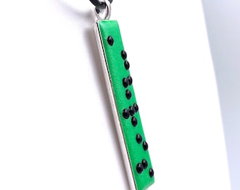 Large Dot Narrow Braille Necklace - Vertical Pendant - Your Name in Braille - Personalized Necklace - MADE to ORDER