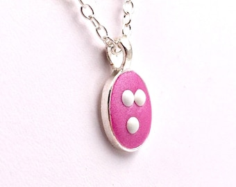 TINY Oval Braille Pendant Necklace - 1 Letter, Large Dots - Initials, Personalized, Custom - Made to Order