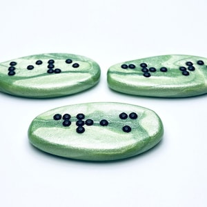 Live, Dream, Create - Braille Pocket Pebbles Set of 3 - Inspirational Words - MADE to ORDER, Choose Your Color - Handmade