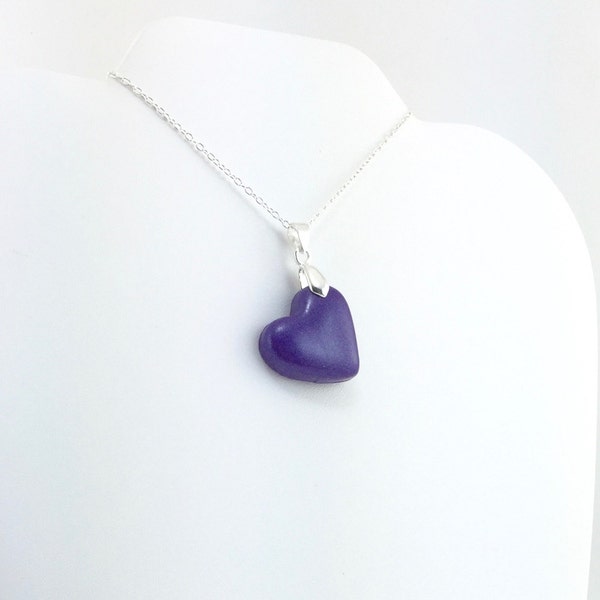 Purple Heart Pendant Etsy