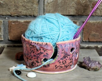 Ceramic Yarn Bowl purple