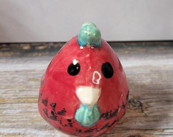 Handmade Ceramic Chicken - red