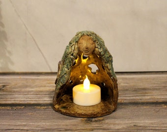 Ceramic Goddess Tea Light Incense Night Light