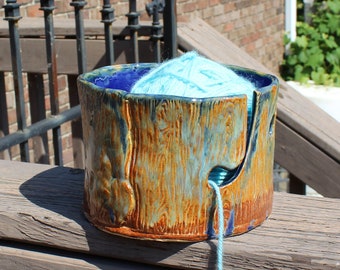 Tree Stump Ceramic Yarn Bowl