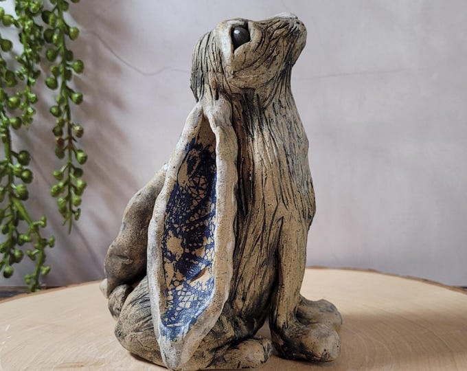 Moon Gazing Hare Ceramic Sculpture - Etsy