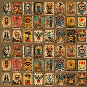 Day of the Dead Vintage Art – Colorful Dia de los Muertos Clipart Bundle