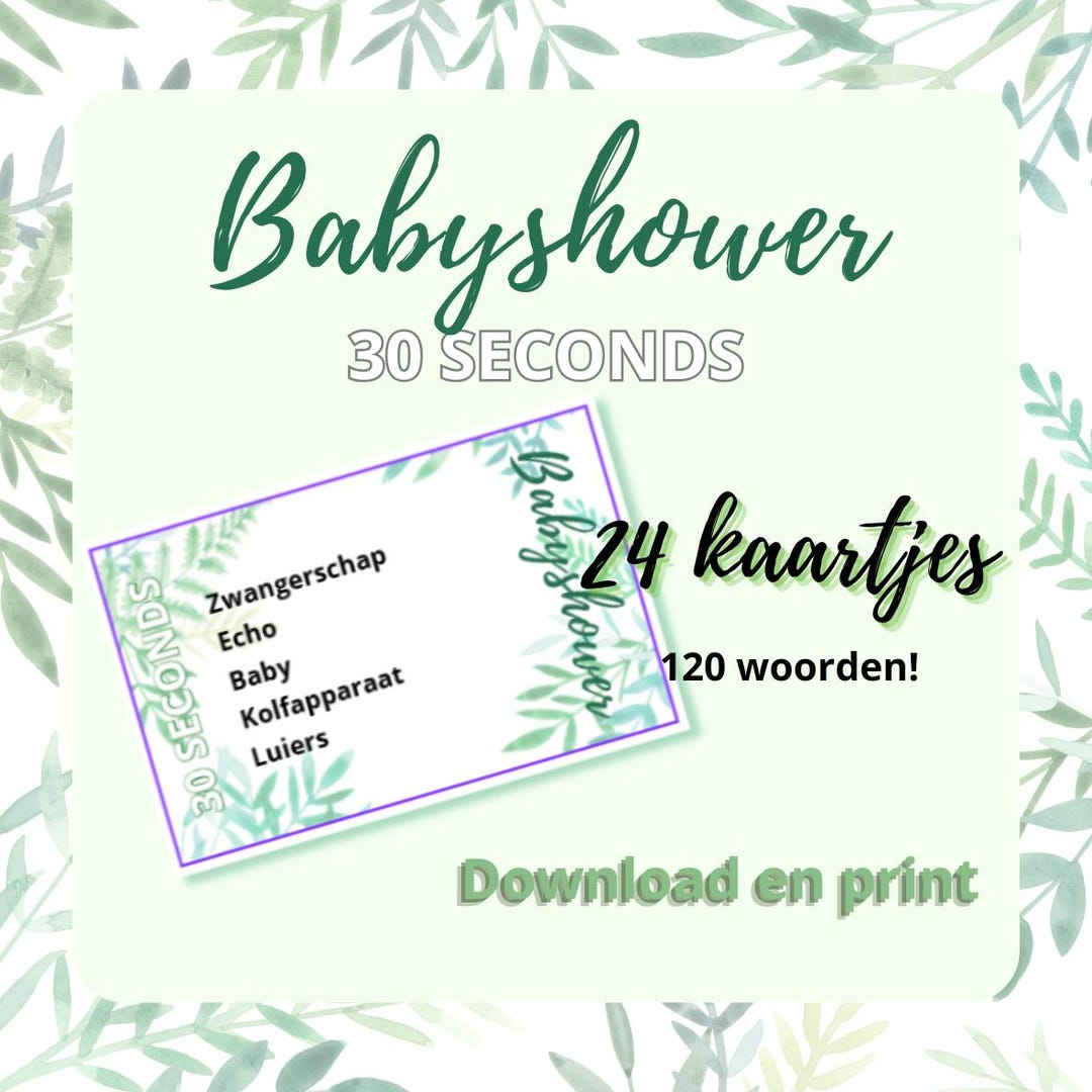 Babyshower 30 Seconds Spel Kraamfeest Gezelschapsspel English ...