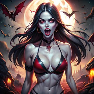 Photo of sexy models on Halloween.  Illustrations of beautiful girls.   Digital art.