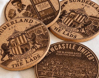 Personalised Laser Engraved Cork Coaster with Your Photo, Logo, Text or Spotify Code, Available Single or Double Sided