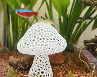 Mushroom Shaped Aquarium Decor, Shrimp Hide, Fish Cave, Moss Holder, Shrimp Tank Decor