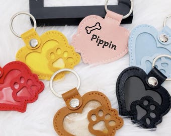 Pet Fur Memorial Keychain, Custom Personalised Keepsake, Engraved Dog & Cat Pet Loss Gift